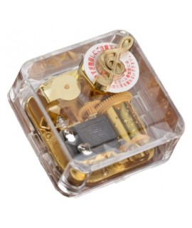 音符方形 音樂盒 透明 正方形 音樂盒 MUSIC BOX